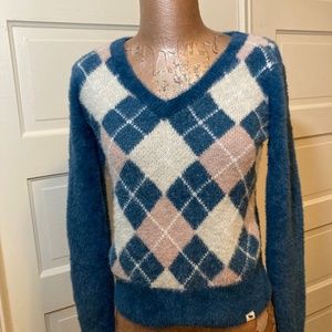 Abercrombie & Fitch Kids Blue Argyle Pullover Sweater